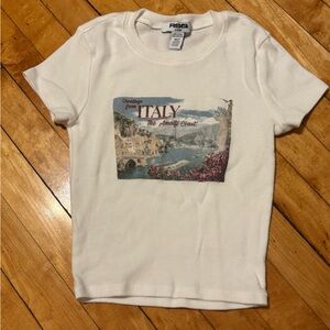 RSQ White Graphic Baby Tee